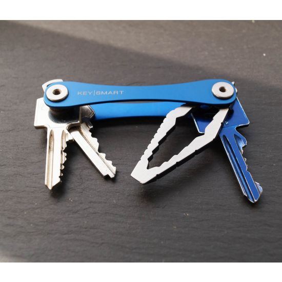 Kompakter Schlüsselhalter und Schlüsselbund Organisator 2-14 Schlüssel, Blau KeySmart Extended